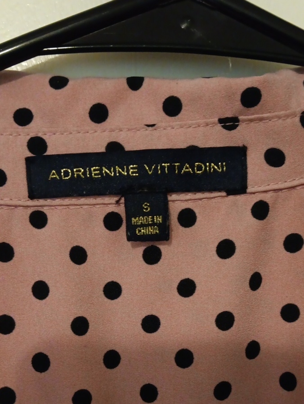 Womens Pink Polka Dot Blouse